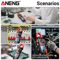 Multimètre à pince numérique ANENG ST180, 4000 comptes, testeur de tension AC/DC avec détection de fil sous tension NCV et batterie rechargeable.