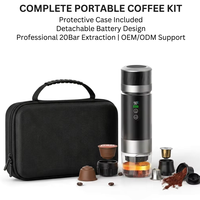 Machine à expresso portable Kingze OEM avec logo personnalisé, batterie détachable, machine à café à capsules, marque privée avec étui de transport