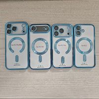 Pour Samsung S24Étui magnétique électrolytique ultra clair avec film de protection d'objectif étui de téléphone souple en tpu pour iPhone 14 15 16Pro Max