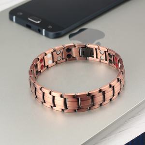 Üreticileri manyetik germanyum uzak kızılötesi negatif iyonları ile toptan özel Logo çift bakır terapi bilezik takı - Product Image 1