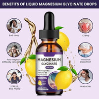 Gouttes de glycinate de magnésium avec bromélaïne et vitamines liquides pour adultes, nourrissant les nerfs cérébraux et améliorant la mémoire et le sommeil