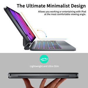 คีย์บอร์ด Laudtec สำหรับ <span class=keywords><strong>iPad</strong></span> <span class=keywords><strong>Mini</strong></span> 6/7, บานพับแม่เหล็ก, ไฟ RGB, แทร็คแพด, ปุ่มลัด, ดีไซน์บาง, ชาร์จเร็วด้วย USB-C, รองรับ OEM/ODM และได้รับมาตรฐาน CE/FCC/RoHS - Product Image 5