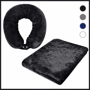 طقم بطانية سفر ووسادة رقبة 2 في 1 - بطانية محمولة ناعمة ودافئة ومريحة للسفر بالطائرة والتخييم ورحلات السيارة - Product Image 1