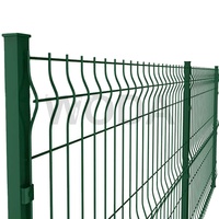 Clôture en treillis métallique enduit de PVC vert à bon prix Clôture 3D sans creusage Clôture en fil soudé de sécurité en acier de 6ftx8ft