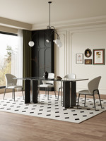 Nouvelle collection de table et de chaises de salle à manger en pierre, légères et luxueuses, de style moderne minimaliste haut de gamme, pour usage hôtelier