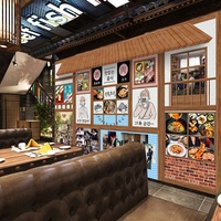 Fond d'affiche de film coréen et de drame télévisé restaurant coréen papier peint en vinyle