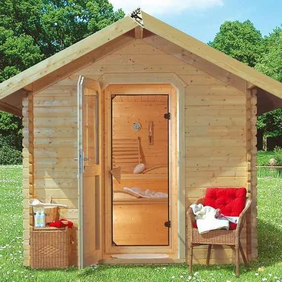 2-4 Personen Outdoor Fern infrarot Heizung Dampf Holz Quadrat Sauna Dampf kabine