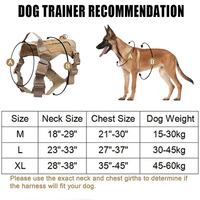 Ensemble laisse et harnais pour chien en nylon réglable et résistant, harnais tactique pour chien de grande taille