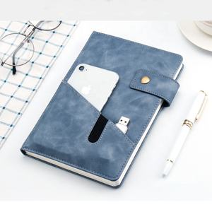 Venta al por mayor A5 cuaderno de cuero PU personalizado diario de tapa dura con producto del fabricante de cuaderno de bolsillo - Product Image 3