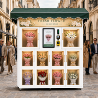 Distributeur Automatique Commercial de Fleurs Réfrigéré à 10 Portes, Écran Tactile Extérieur, Casier Floral, Autocollants Personnalisables, Basé sur le Cloud