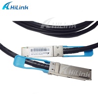 Kabel Serat Optik Twinax DAC Tembaga Pasif 100G QSFP28 30AWG 1M Berkualitas Tinggi QSFP-100G-CU1M Hilink