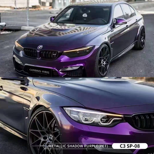 Vinilo Adhesivo para Automóviles de <span class=keywords><strong>1</strong></span>.52x18M, Hecho en China, Rollo de Vinilo Metalizado PET Morado Sombra para Automóviles - Product Image 1