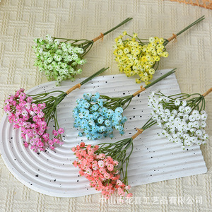 Bouquet de fleurs artificielles Gypsophile, tige unique en caoutchouc souple, décoration intérieure, accessoires de mariage - Product Image 1