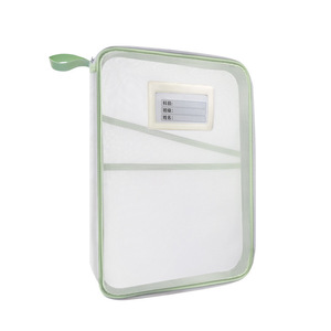 Sac en maille légère colorée, 3 couches, type L, organisateur de sujets scolaires, pochette de rangement transparente Portable pour fournitures scolaires - Product Image 5