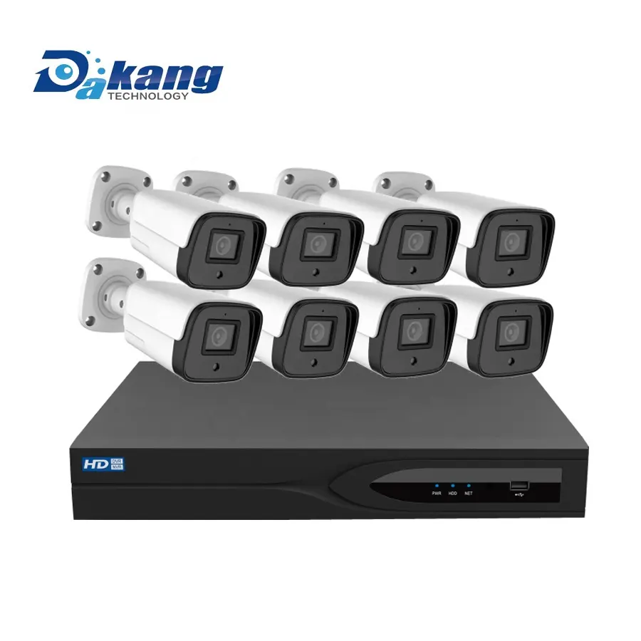 Dakang 4K CCTV IP sistemi 8CH POE NVR 8MP 8 adet IP IR Bullet kamera sistemi