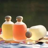 Günstigere 100ml 250ml 350ml 500ml Leere Klare/Mattierte Wein-, Likör-, Spirituosen- und Wodka-Glasflaschen mit Holzkorken zum Trinken