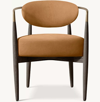 Fauteuils de salle à manger de luxe en bois de chêne et cuir pour la maison