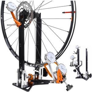 Support de centrage de roue de vélo en alliage d'aluminium Briviga avec 3 indicateurs de centrage, pour roues de 12 à 29 pouces, ouverture maximale de 210 mm, outil d'<span class=keywords><strong>entretien</strong></span> pour <span class=keywords><strong>VTT</strong></span>/vélo de route - Product Image 1