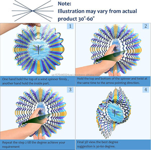 Dragonfly Animated Wind Spinner 12in 3D Hanging Wind Sculpture Animation Effect Patio Lawn Garden Decoration <b>Creative</b> <b>Gifts</b> - Product Image 5