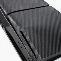 Coque de remplacement en fibre de carbone personnalisée compatible avec PS5 Slim, 4 pièces, en ABS, effet hydrographique