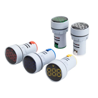Lampu indikator tegangan AC Digital LED kualitas tinggi Voltmeter Mini tampilan tegangan dapat disesuaikan Logo AC 60-500V