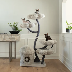 Arbre à chat de luxe en bois, grand format, avec motif floral, de type tour, moderne, <span class=keywords><strong>pour</strong></span> appartement - Product Image 4