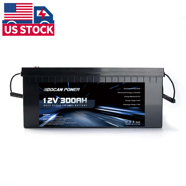 12.8V 100Ah 230Ah 300Ah Plug-n-Play LiFePO4 Battery Pack with Bluetooth BMS & LED Display for RV Camper Solar Energy Backup