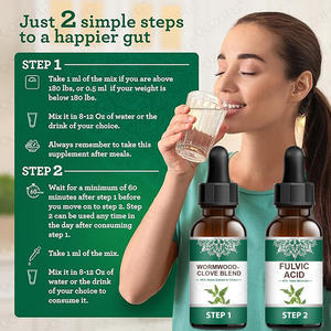 Ekstrak Wormwood, Cengkih, dan Neem OEM untuk Dewasa, Tetes Asam Fulvat, Meningkatkan Sistem Imun, Suplemen Herbal, Kompleks <span class=keywords><strong>Mineral</strong></span> Mikro Asam Fulvat - Product Image 5