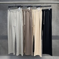 Ensemble sweat-shirt polo demi-zip et pantalon droit pour homme, en mélange de coton 320g, survêtement décontracté oversize, logo personnalisé OEM ODM