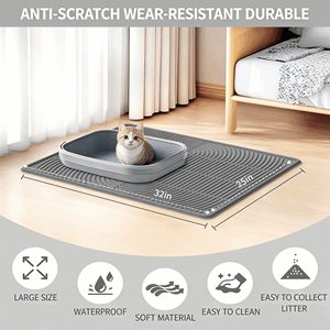 <span class=keywords><strong>Tapis</strong></span> en silicone Petop pour <span class=keywords><strong>litière</strong></span> de <span class=keywords><strong>chat</strong></span>, anti-fuite, en forme de patte, tampon de récupération des litières, imperméable, facile à nettoyer, attrape-litières pour chats d'intérieur - Product Image 2