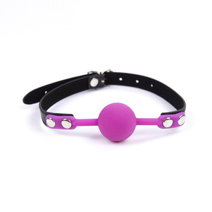 Cintura in morbida pelle bocca aperta bavaglio bondage sessuale palla in silicone schiavo fetish per coppie BDSM - Product Image 3