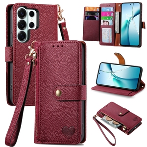 Funda Tipo Cartera con Diseño de Corazón para Galaxy S23/S24/S25/S26 Ultra, Funda con Ranuras para Tarjetas de Crédito para <span class=keywords><strong>Samsung</strong></span> A07/A17/A37/A57 - Product Image 5