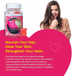 Gomitas de Vitaminas para Cabello, Piel y Uñas WXW, Gomitas Veganas con Biotina para el Crecimiento del Cabello, Cabello, Piel y Uñas Más Fuertes, Gomitas con Zinc - Product Image 6