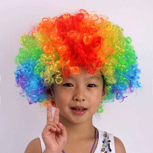 <span class=keywords><strong>Disco</strong></span> <span class=keywords><strong>Afro</strong></span> Hair Clown Party Fan-Kids Football <span class=keywords><strong>Afro</strong></span> Masquerade peluca Cosplay Accesorios Clown Hair - Product Image 3