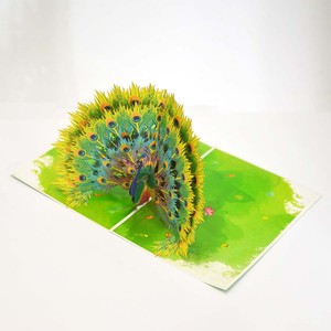 3D Pop Up Peacock Greeting <b>Card</b> Premium Paper Laser Cut Handmade Birthday Wedding <b>Gift</b> <b>Card</b> - Product Image 1