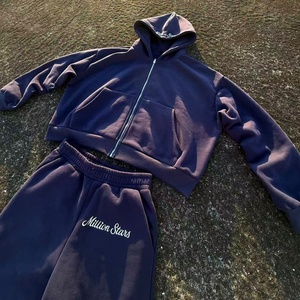 OEM Custom Pullover Hoodie Tracksuit for Men High Quality Embroidery Design Jogging Suit Two Piece Baggy Tracksuit Hoodies Set - Product Image 3
