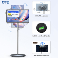 Televisor Inteligente Portátil de 27 Pulgadas, 1080P, Pantalla Móvil Inteligente Interactiva, Android 15, Monitor Portátil, Señalización Digital Inalámbrica