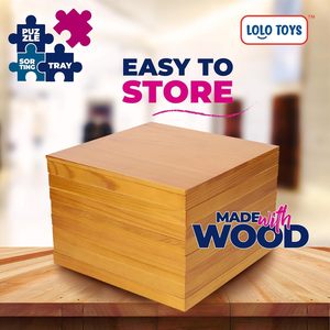 Wooden Stackable Storage <b>Box</b> With Lid Square Desktop Organizer For <b>Puzzle</b> Sorter And Miscellaneous Trays - Product Image 3