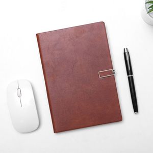 2025 cuero personalizado barato Tapa dura diario cuadernos semanal planificador mensual con magnético con hebilla cuadrada para regalo - Product Image 6