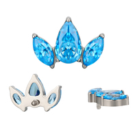 Perhiasan bagus anting Helix tindik Labret 16G Marquise dan pir CZ Interanlly berulir atas telinga hidung cincin mode Tubuh perhiasan
