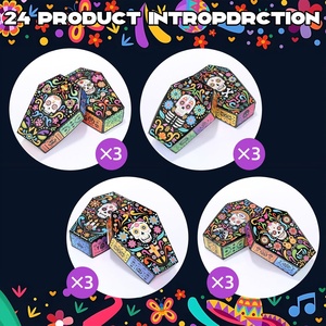 12 Cajas <span class=keywords><strong>de</strong></span> Ataúd para el Día <span class=keywords><strong>de</strong></span> los <span class=keywords><strong>Muertos</strong></span>, Cajas <span class=keywords><strong>de</strong></span> Dulces con Diseño <span class=keywords><strong>de</strong></span> Calavera, Cajas Desechables para Aperitivos para Fiestas Mexicanas - Product Image 5