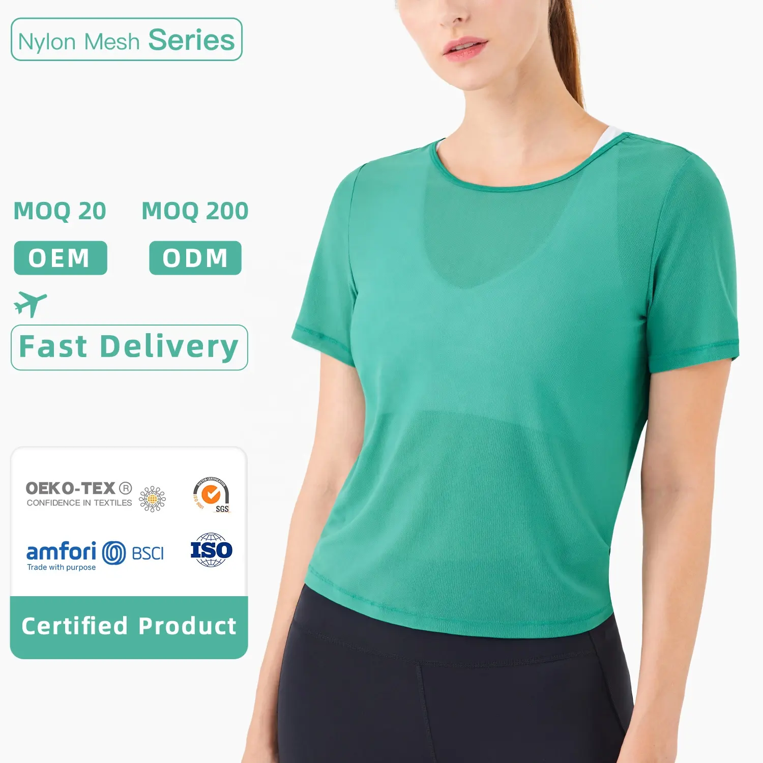 Camiseta deportiva de Yoga para mujer, Top a la moda, con malla transpirable, novedad