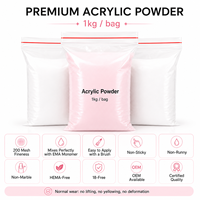 Poudre à ongles professionnelle en gros d'usine, séchage rapide, usage en salon, texture crémeuse beurre, format vrac 1kg, poudre acrylique