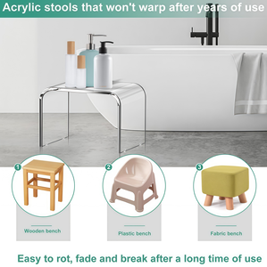 Tabouret d'appoint <span class=keywords><strong>en</strong></span> acrylique <span class=keywords><strong>transparent</strong></span> de style nordique, marchepied antidérapant <span class=keywords><strong>transparent</strong></span>, mobilier minimaliste multi-usages pour la maison - Product Image 4