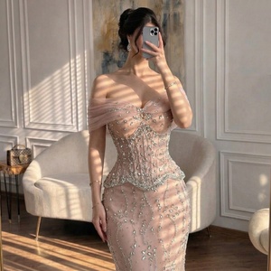 Robe de soirée sirène Serene <span class=keywords><strong>Hill</strong></span> LA73336 ornée de perles avec taille basque et peplum, ensemble deux pièces 2026, robes de soirée avec foulard assorti - Product Image 2