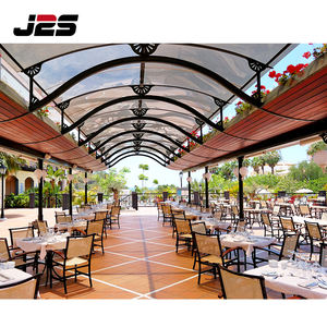 Set di Mobili da Esterno in Teak J2S, Sedie e Tavoli in Legno Massello con Foro per Ombrellone per Resort e Patio - Product Image 2