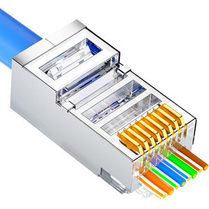 Connecteur modulaire <span class=keywords><strong>RJ45</strong></span> 8P8C Linkwylan UTP FTP STP avec trous de 1.0, 1.1, 1.3, 1.5 mm pour Cat5e, Cat6, Cat6A, Cat7, type EZ Pass-Through à perforation - Product Image 1