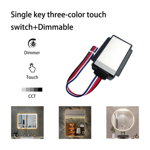 Interruptor de espejo táctil para habitación de baño inteligente, sensores de atenuación inductivos, controlador de luz momentánea para baño, tecla única, tres colores - Product Image 2