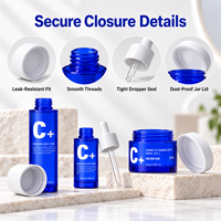 Set Botol Kosmetik Kaca untuk Kemasan Perawatan Kulit 120ml 100ml 30ml Botol Pipet 50g Stoples Krim Logo Kustom OEM ODM