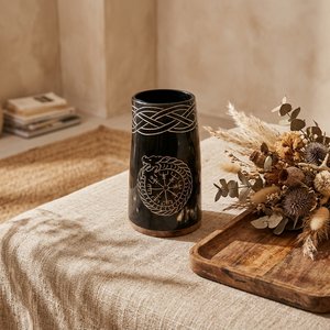 Jarra Vikinga de Cuerno de Búfalo Pulido Ecológico de Alta Calidad con Borde de Latón - Precio Bajo - Product Image 1